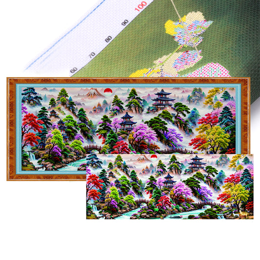 Fairyland Home - Full 11CT Stamped Cross Stitch 150x60CM - Mona Lisa