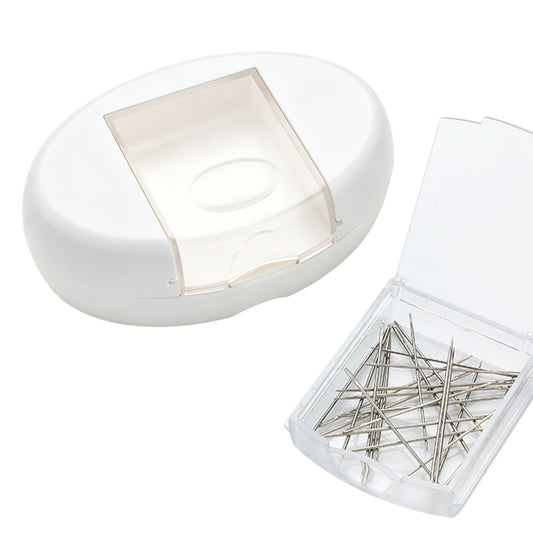 Magnetischer Nadel-Organizer zum Quilten mit Schublade, ovales Nadelkissen (Weiß)