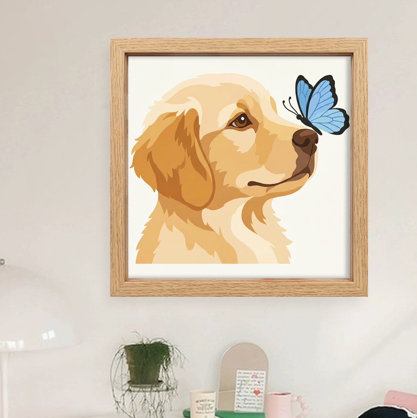 Golden Retriever - Partial 11CT Stamped Cross Stitch - Bead Embroidery 36x36CM/14.17x14.17in