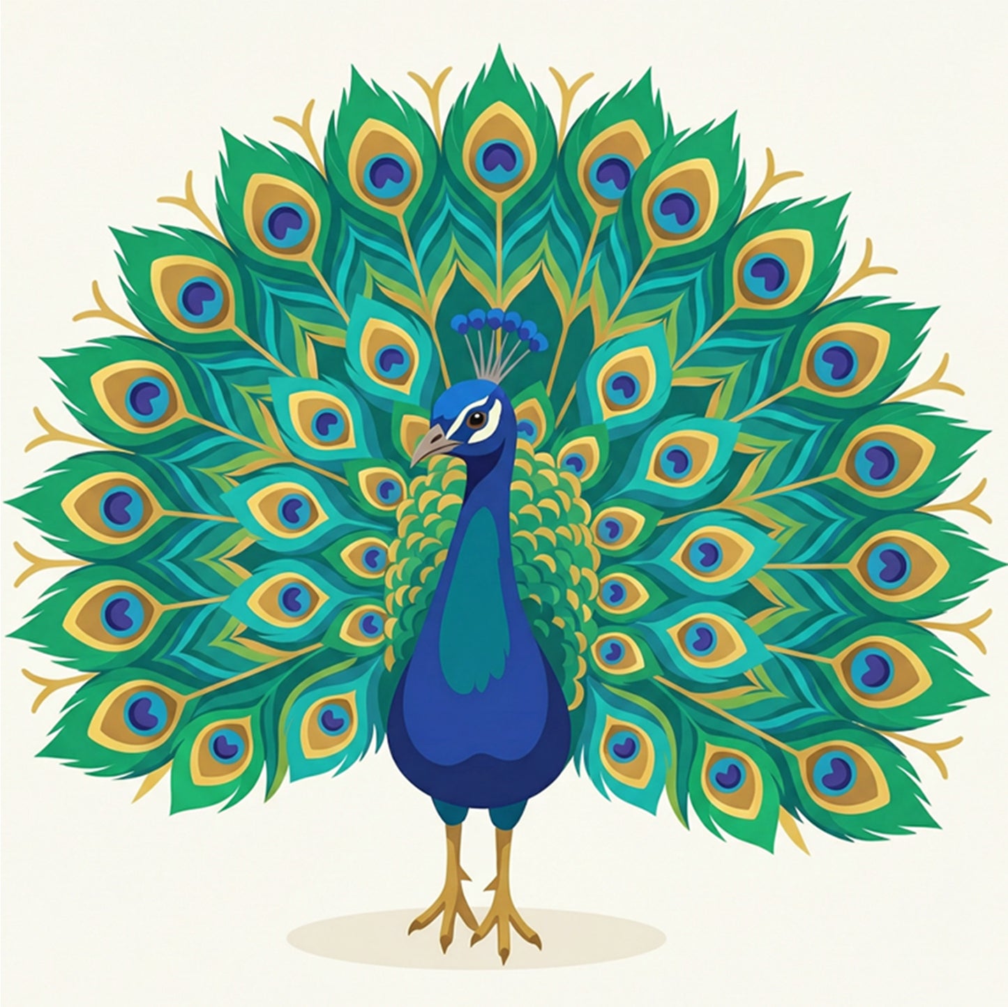 Peacock - Partial 11CT Stamped Cross Stitch - Bead Embroidery 36x36CM/14.17x14.17in