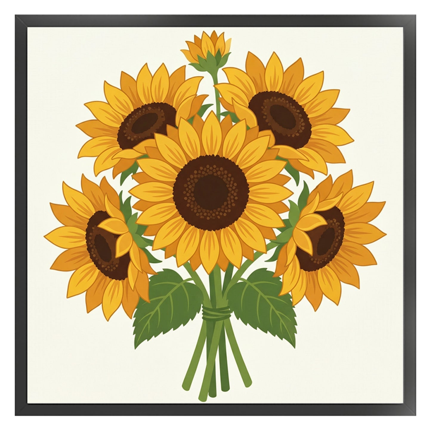 Sunflower - Partial 11CT Stamped Cross Stitch - Bead Embroidery 36x36CM/14.17x14.17in