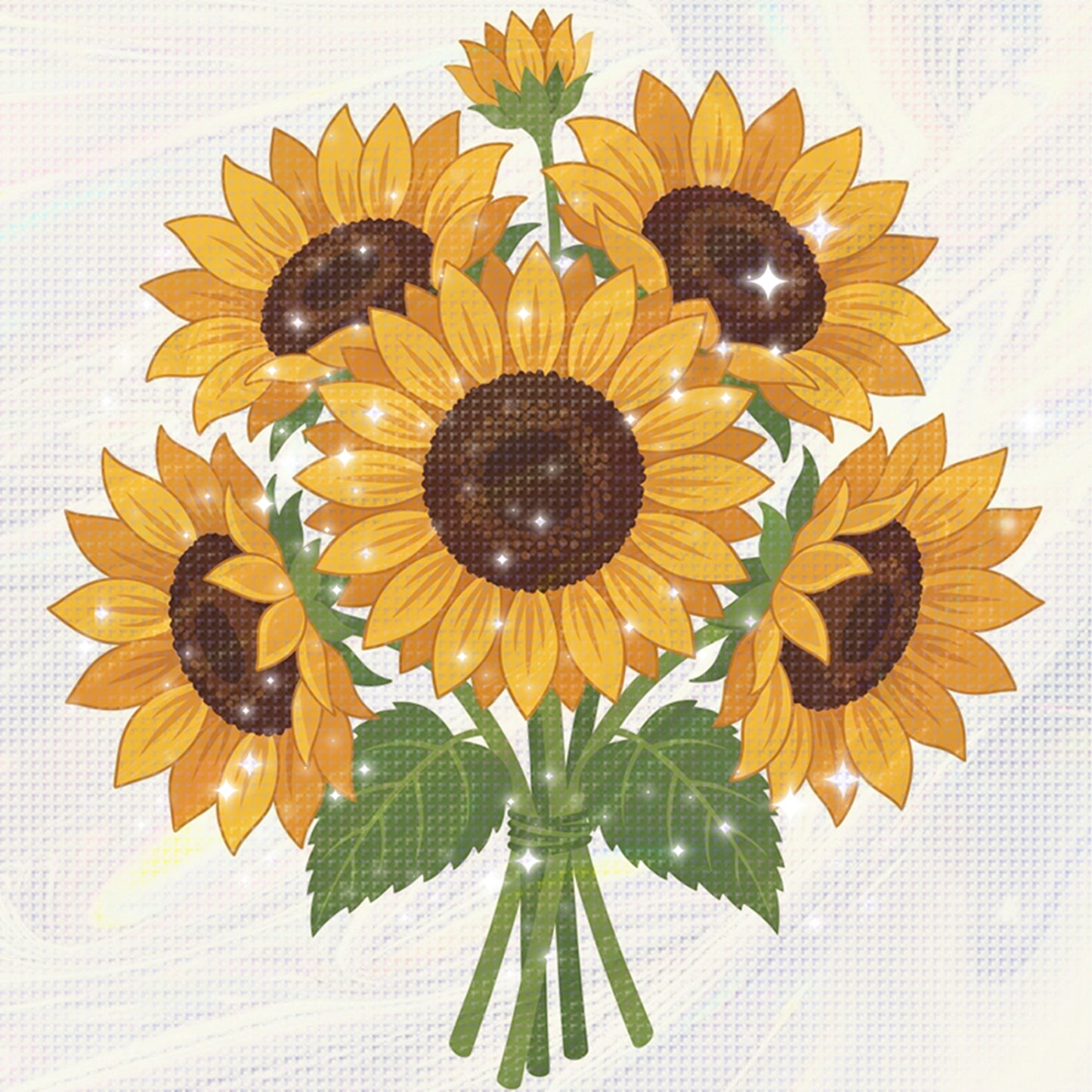 Sunflower - Partial 11CT Stamped Cross Stitch - Bead Embroidery 36x36CM/14.17x14.17in