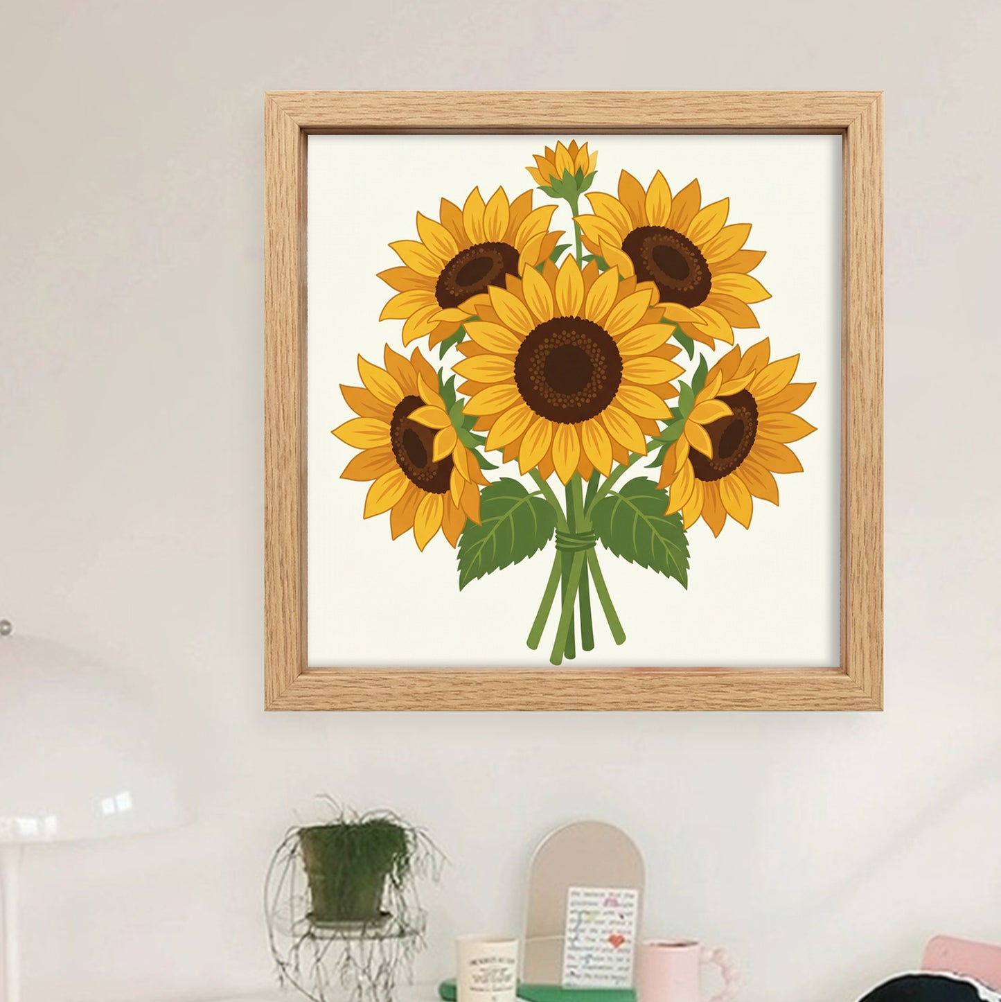 Sunflower - Partial 11CT Stamped Cross Stitch - Bead Embroidery 36x36CM/14.17x14.17in