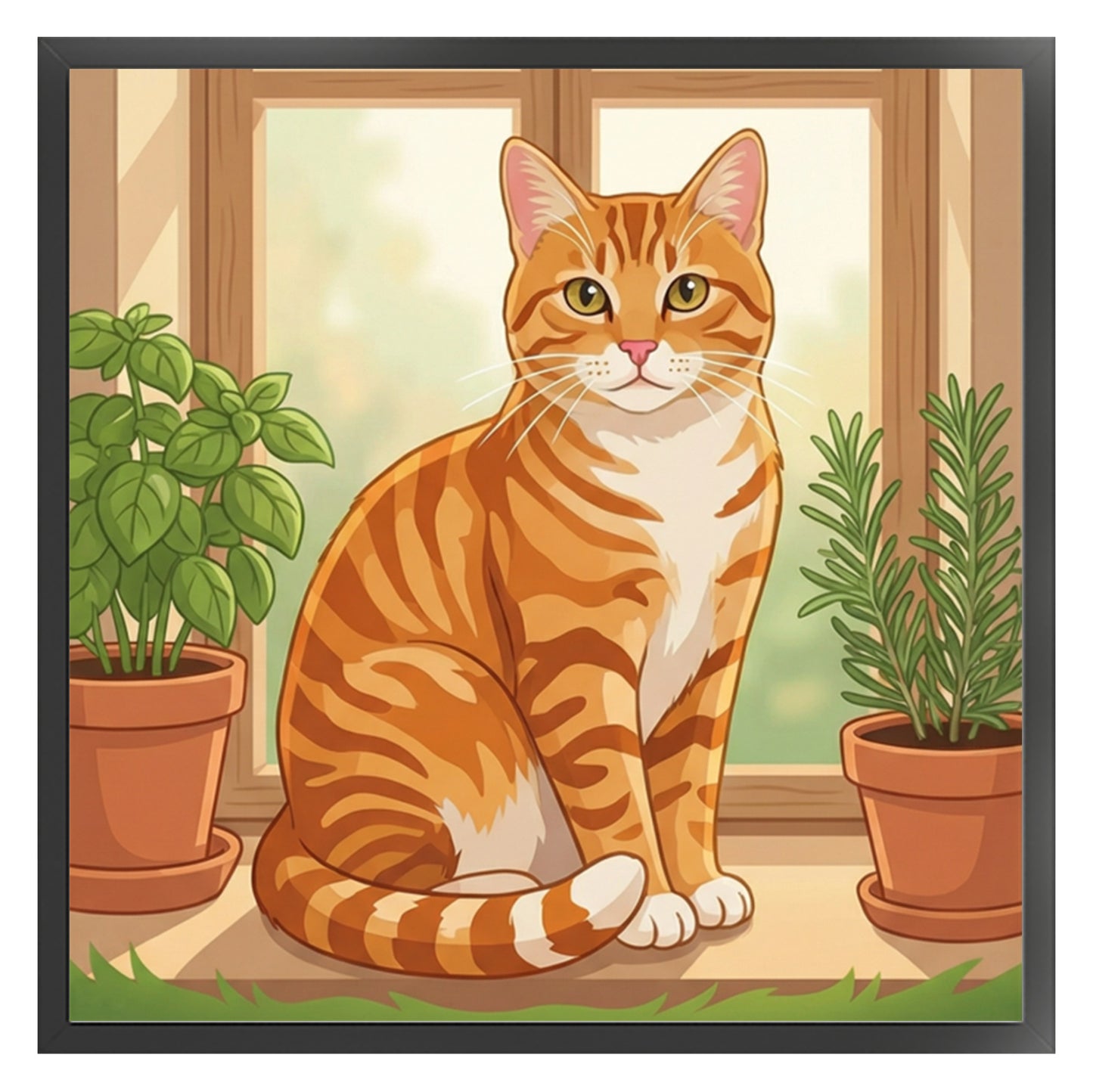 Cat - Partial 11CT Stamped Cross Stitch - Bead Embroidery 36x36CM/14.17x14.17in