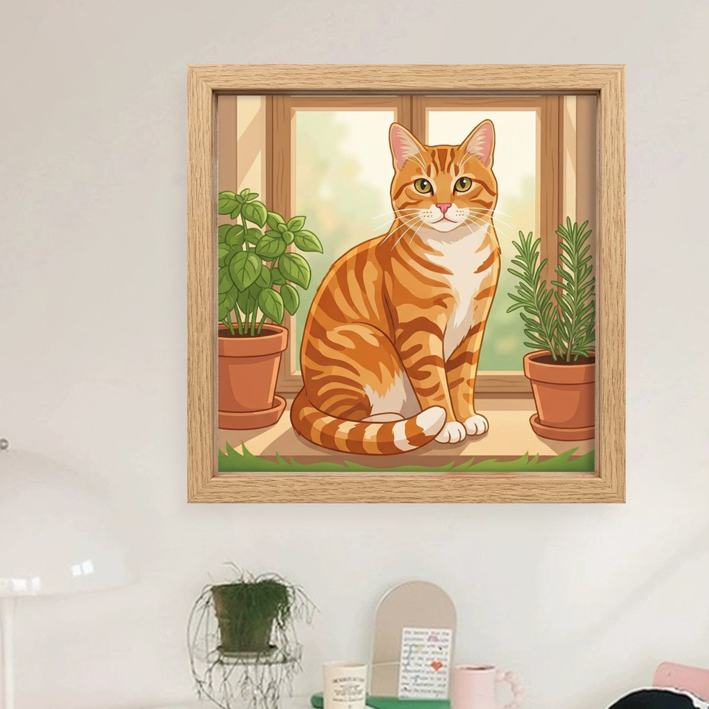 Cat - Partial 11CT Stamped Cross Stitch - Bead Embroidery 36x36CM/14.17x14.17in