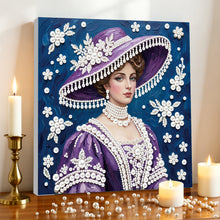 Load image into Gallery viewer, DIY Pearl Painting Kit 25x25CM Lady Framed Handmade Pearl Material Art Set Room Wall Decoration
