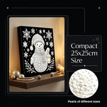 Load image into Gallery viewer, DIY Pearl Painting Kit 25x25CM Snowman Framed Handmade Pearl Material Art Set Room Wall Decoration
