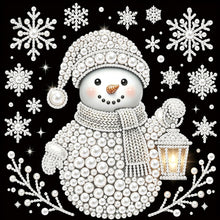 Load image into Gallery viewer, DIY Pearl Painting Kit 25x25CM Snowman Framed Handmade Pearl Material Art Set Room Wall Decoration
