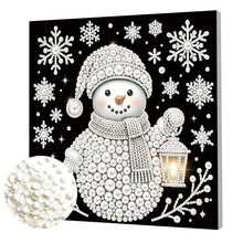 Load image into Gallery viewer, DIY Pearl Painting Kit 25x25CM Snowman Framed Handmade Pearl Material Art Set Room Wall Decoration
