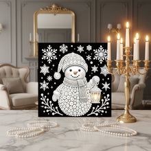 Load image into Gallery viewer, DIY Pearl Painting Kit 25x25CM Snowman Framed Handmade Pearl Material Art Set Room Wall Decoration
