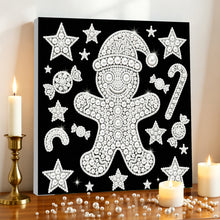 Load image into Gallery viewer, DIY Pearl Painting Kit 25x25CM Gingerbread Man Framed Handmade Pearl Material Art Set Room Wall Decoration
