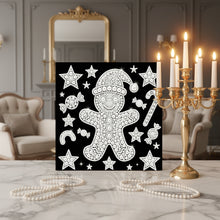 Load image into Gallery viewer, DIY Pearl Painting Kit 25x25CM Gingerbread Man Framed Handmade Pearl Material Art Set Room Wall Decoration
