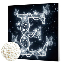 Load image into Gallery viewer, DIY Pearl Painting Kit 25x25CM Letter E Framed Handmade Pearl Material Art Set Room Wall Decoration
