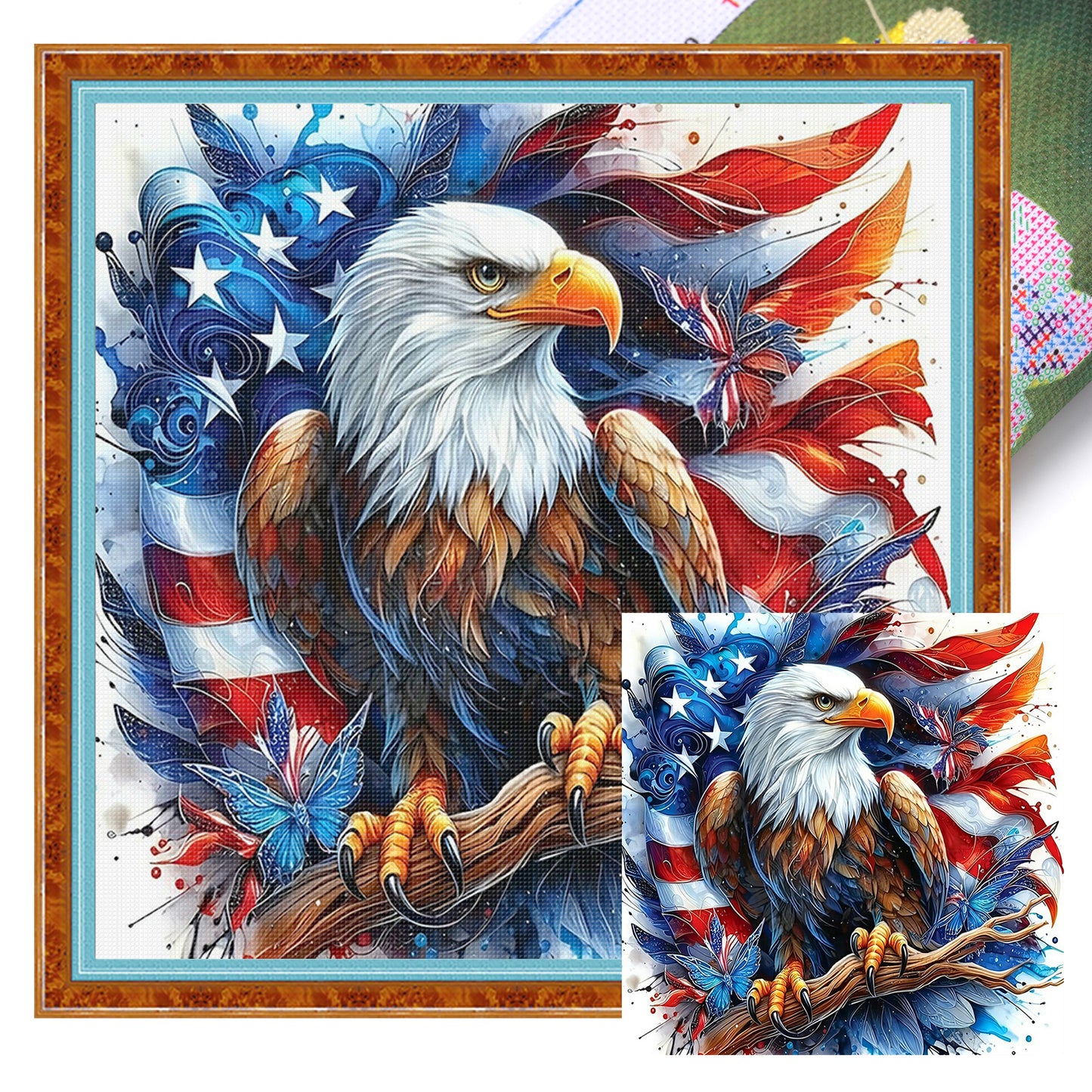 Independence Day - Full 11CT Stamped Cross Stitch 40x40CM - Yishu