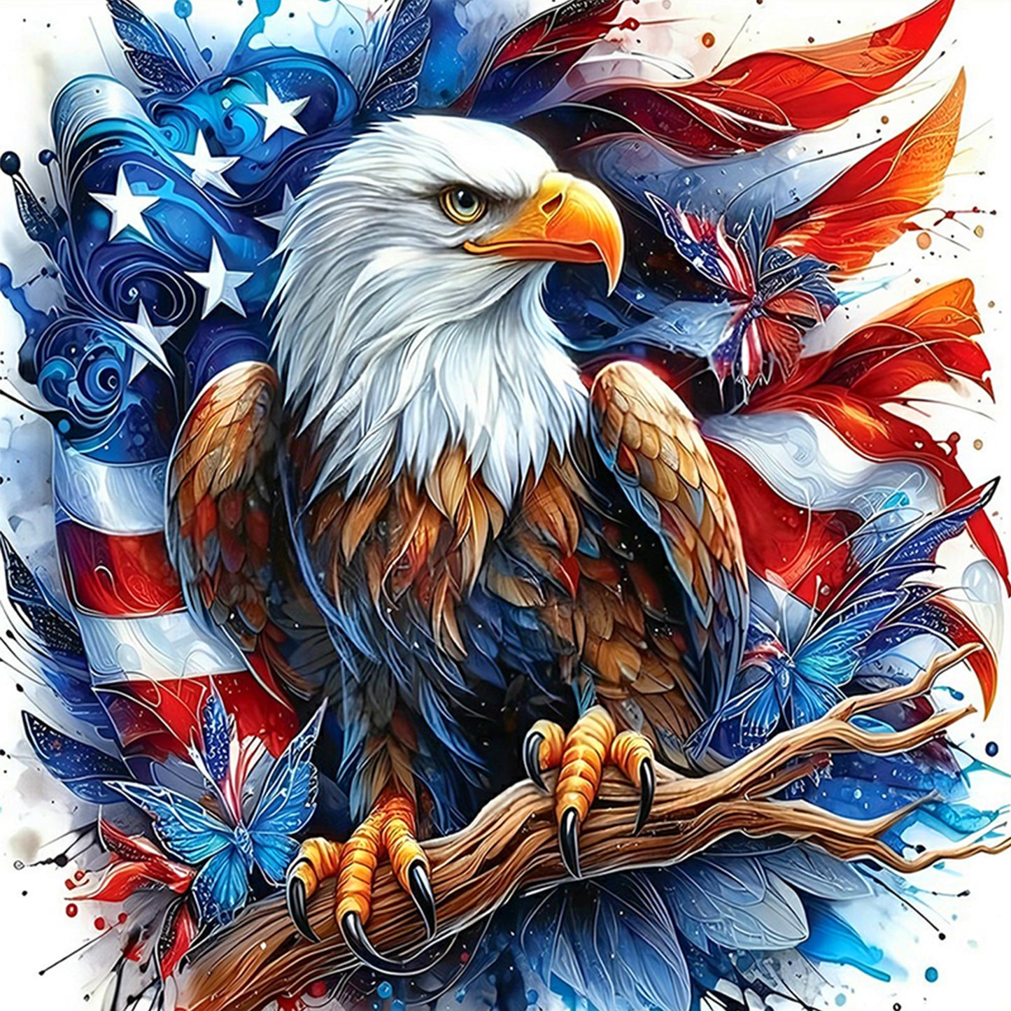 Independence Day - Full 11CT Stamped Cross Stitch 40x40CM - Yishu