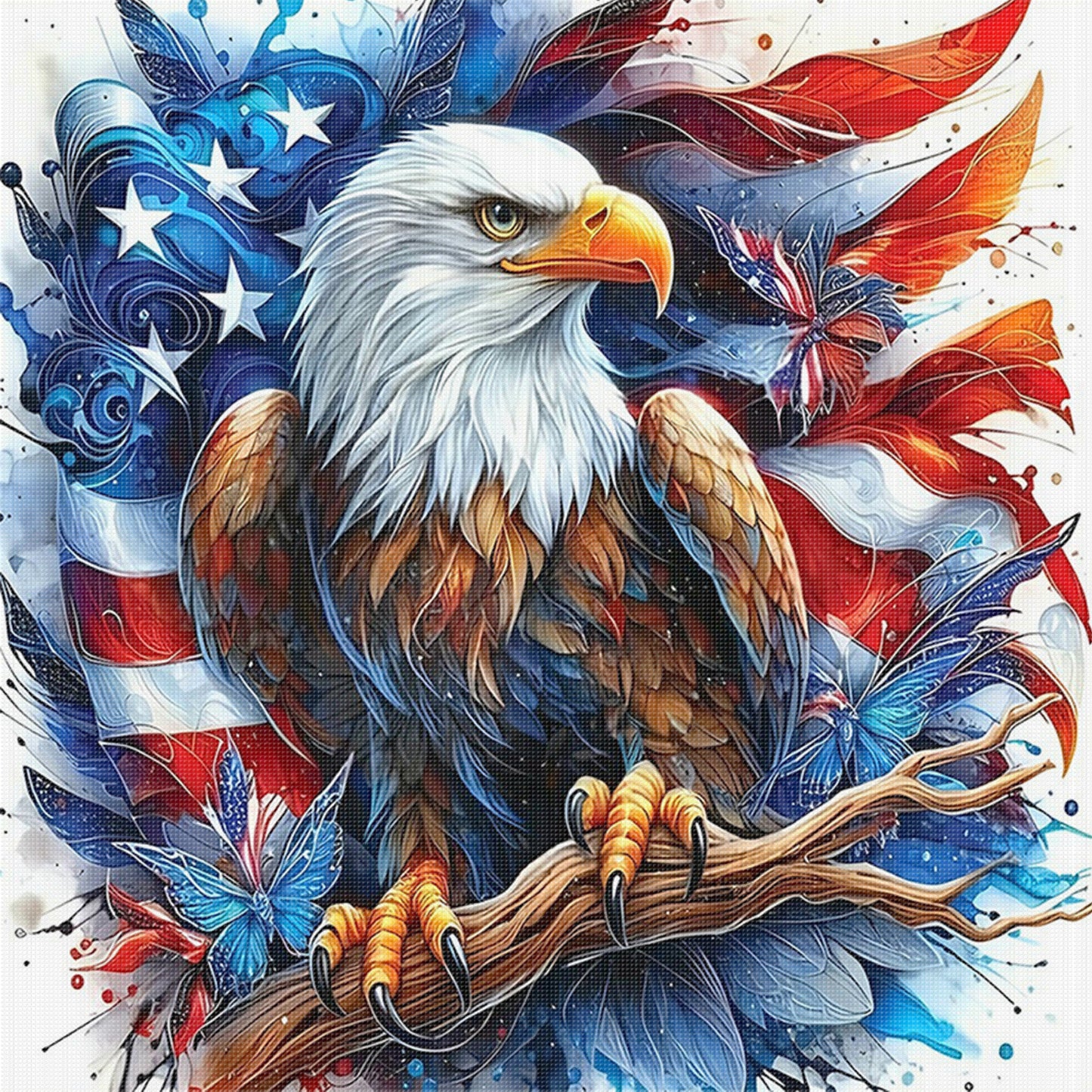 Independence Day - Full 11CT Stamped Cross Stitch 40x40CM - Yishu