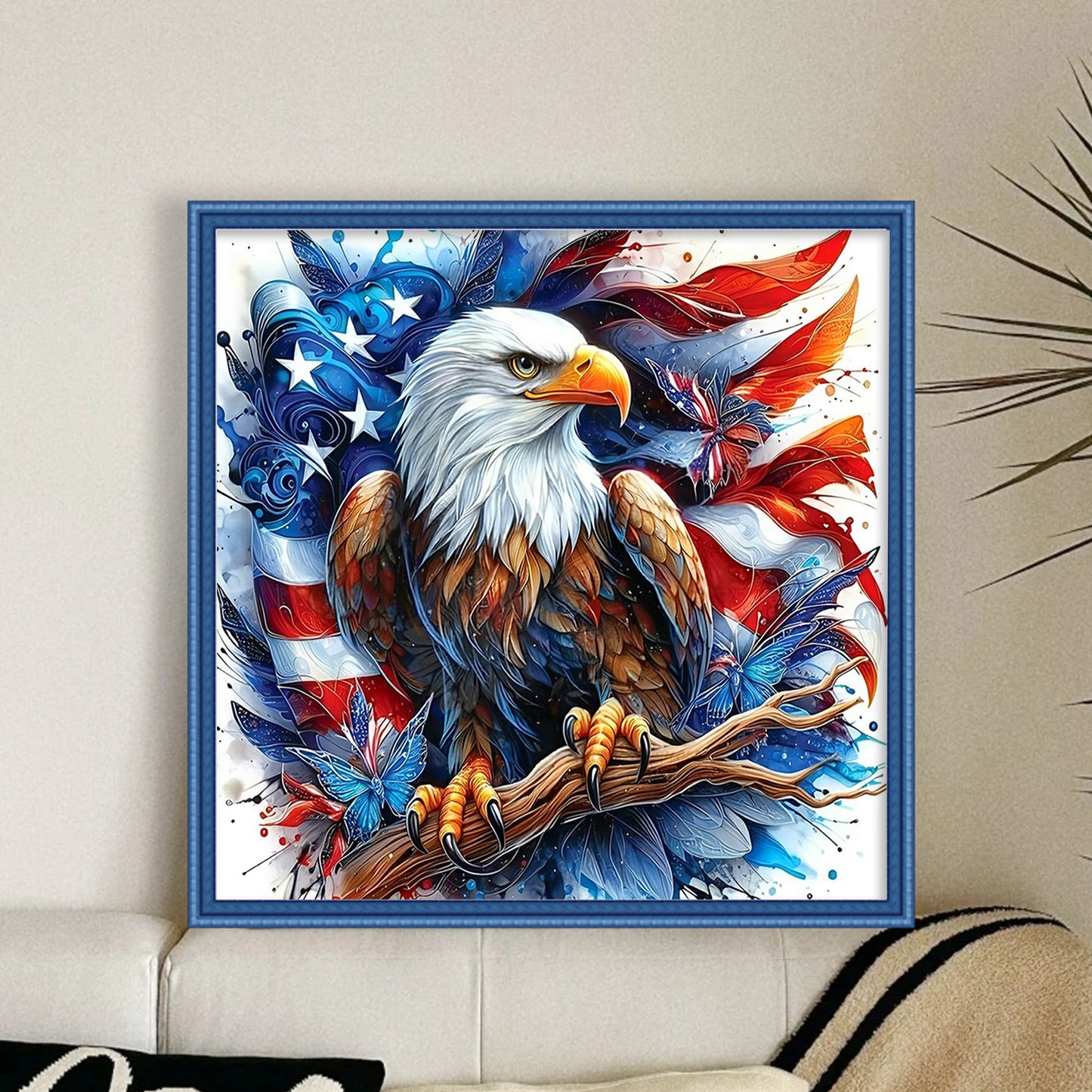 Independence Day - Full 11CT Stamped Cross Stitch 40x40CM - Yishu