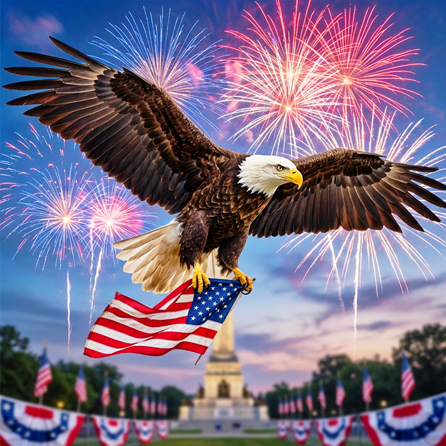 Independence Day - Full 11CT Stamped Cross Stitch 40x40CM - Yishu
