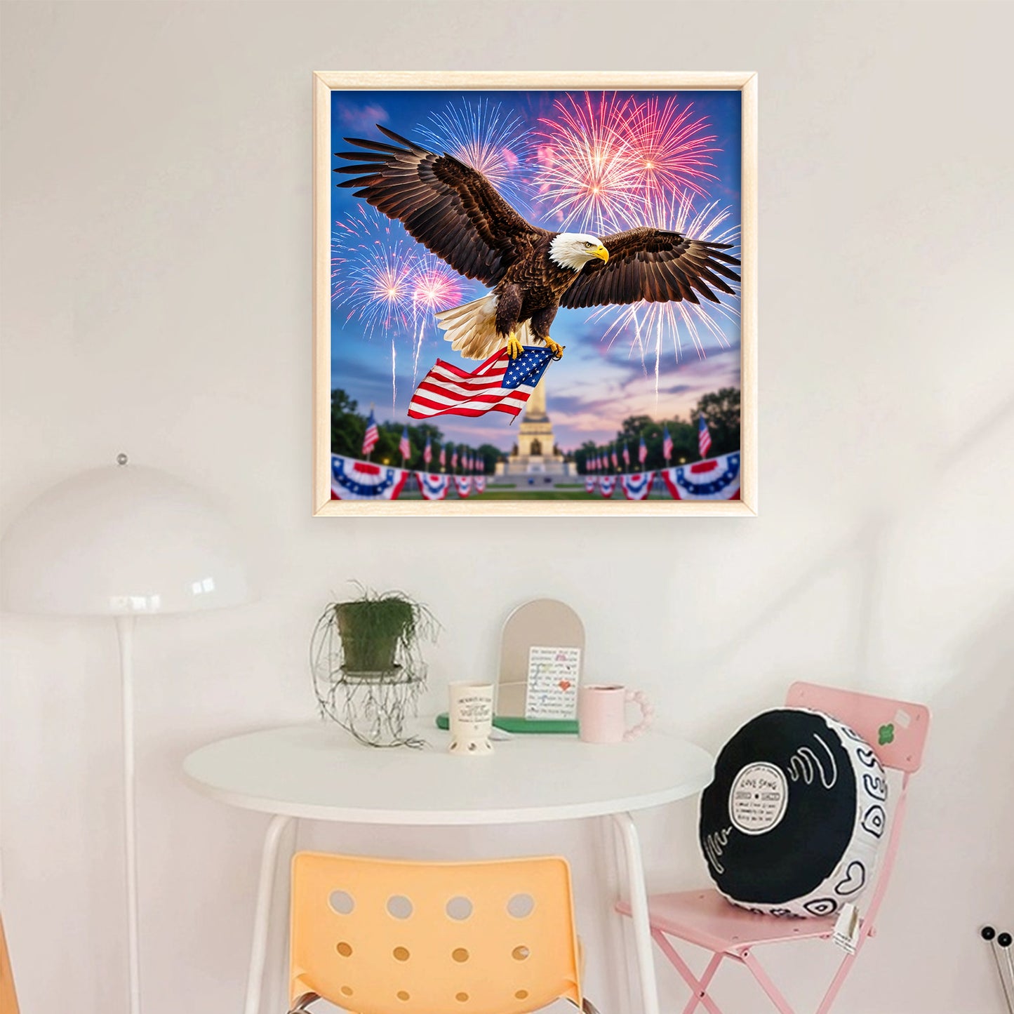 Independence Day - Full 11CT Stamped Cross Stitch 40x40CM - Yishu