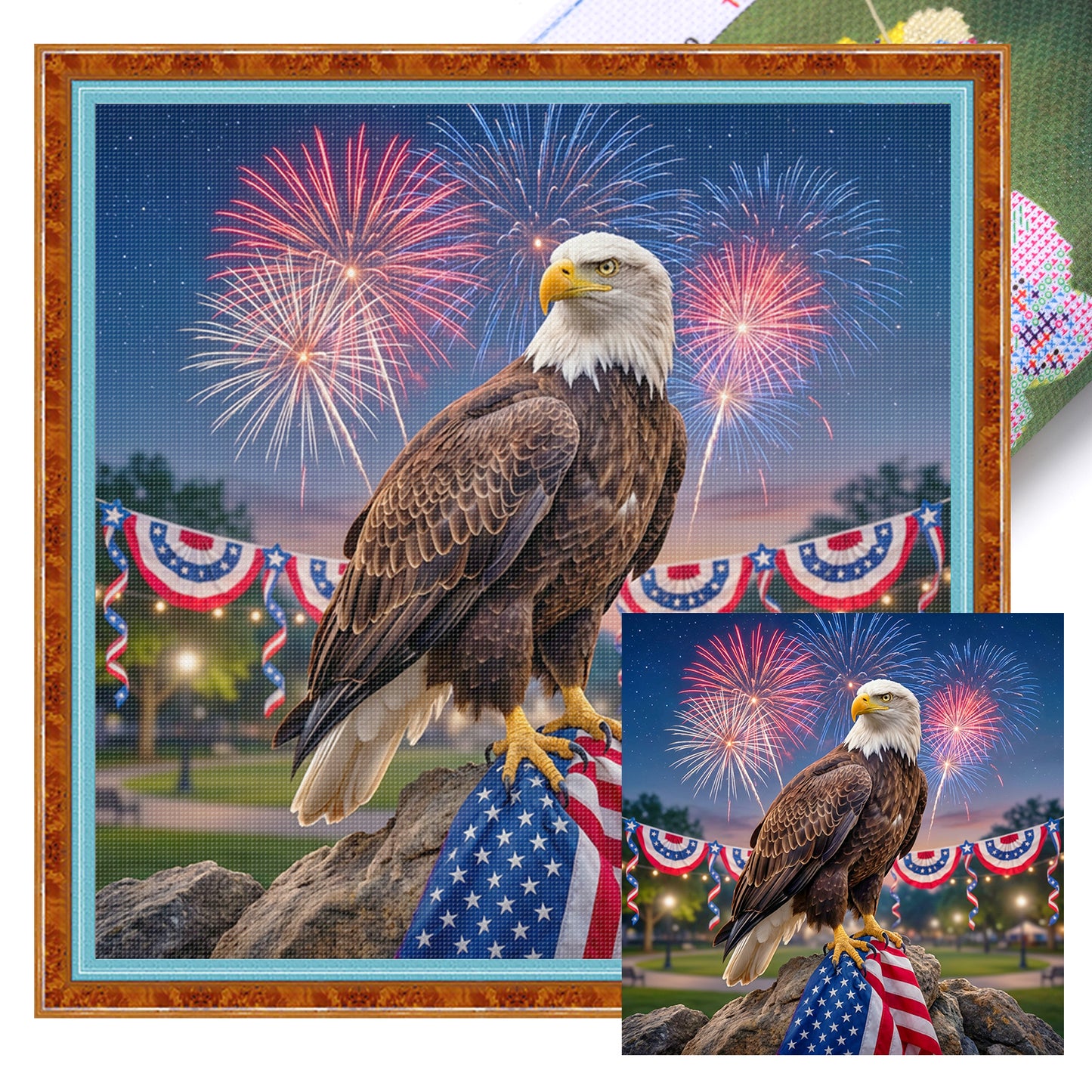 Independence Day - Full 11CT Stamped Cross Stitch 40x40CM - Yishu
