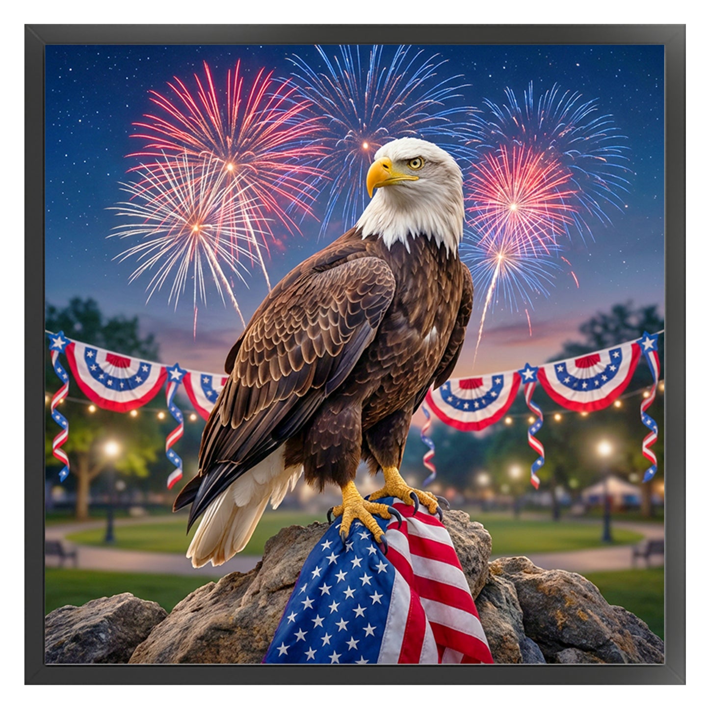 Independence Day - Full 11CT Stamped Cross Stitch 40x40CM - Yishu