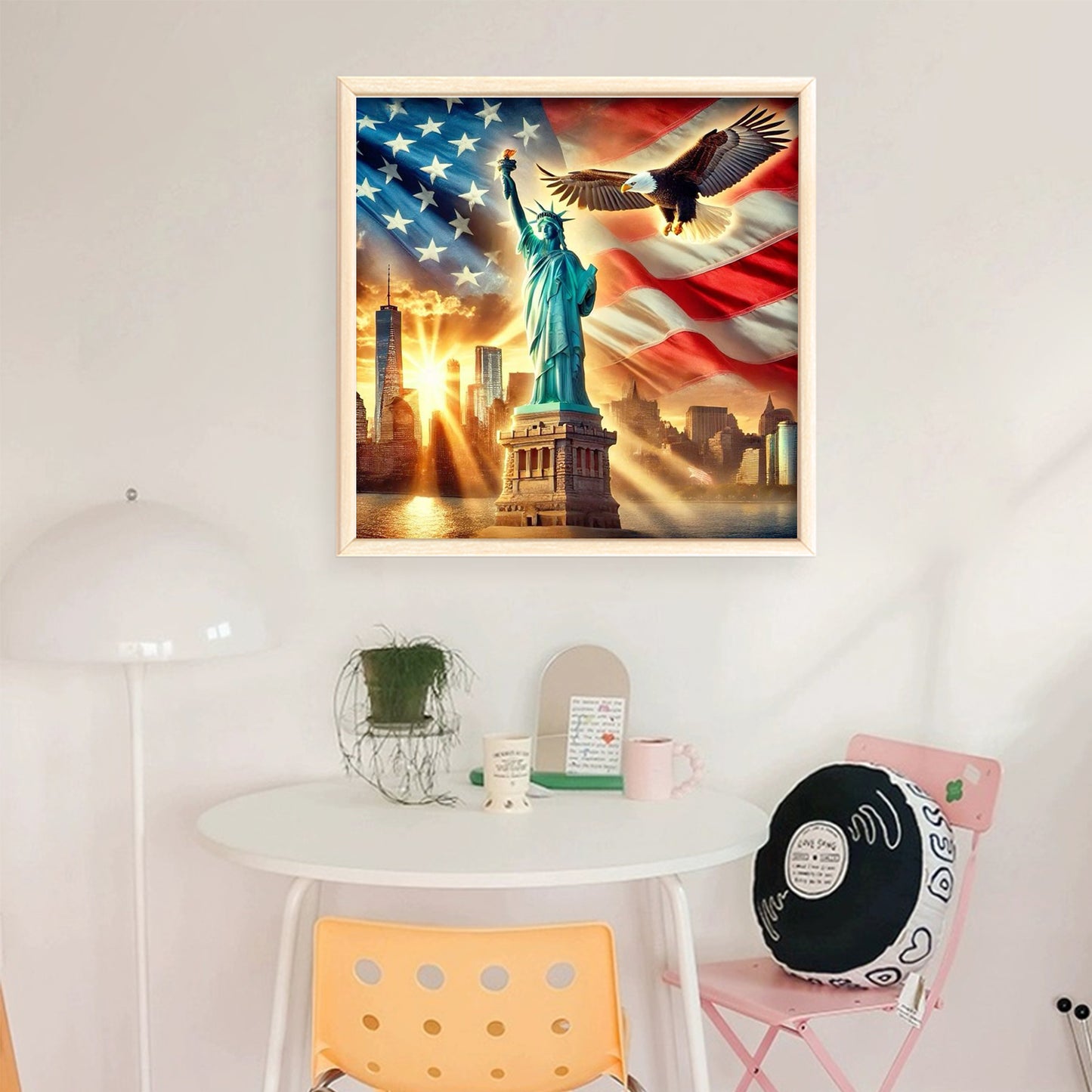 Independence Day - Full 11CT Stamped Cross Stitch 40x40CM - Yishu