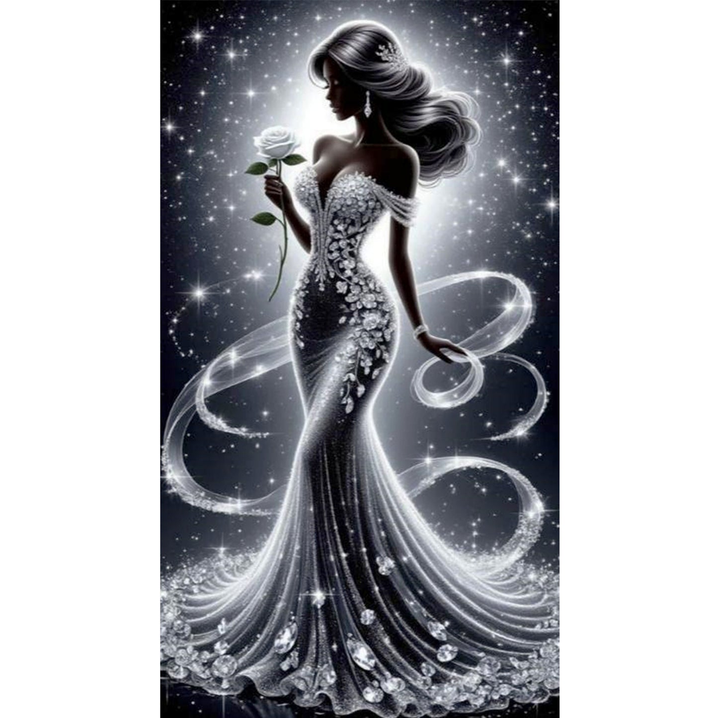 Girl - Full 11CT Stamped Cross Stitch 40x70CM - Yishu