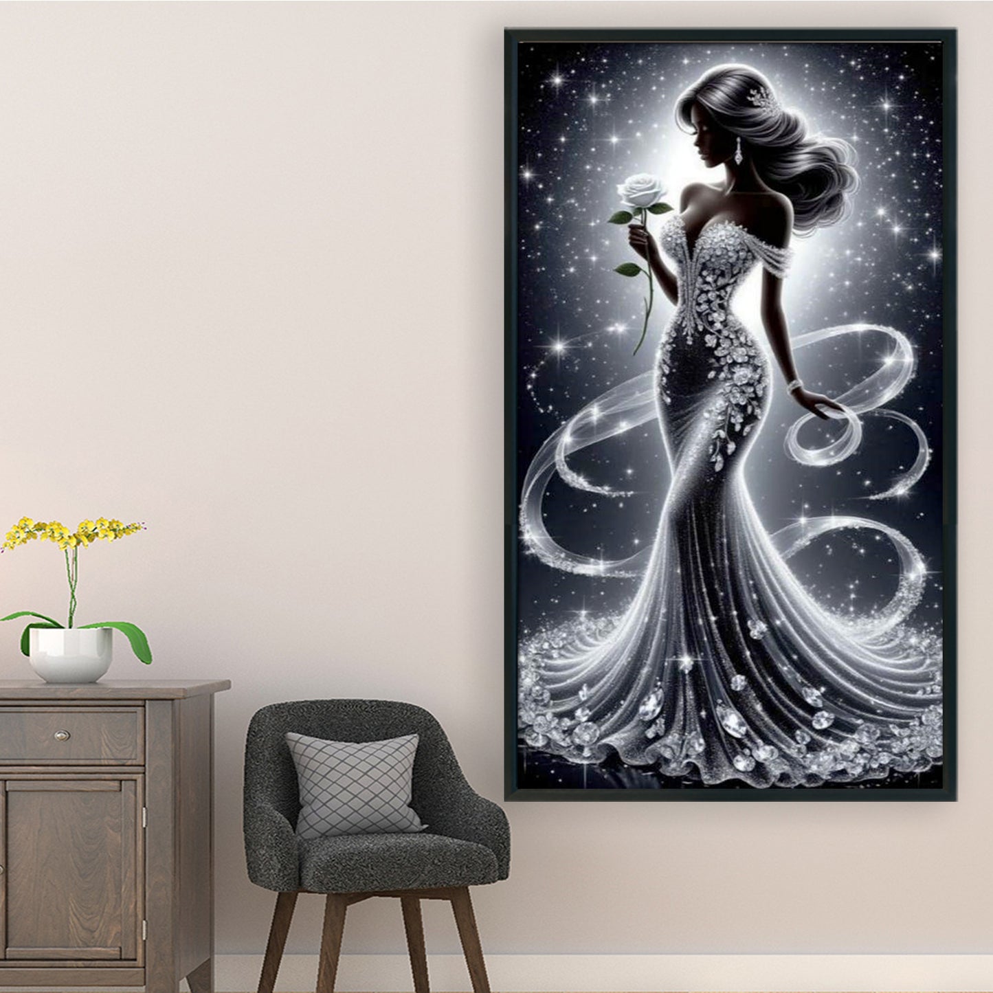 Girl - Full 11CT Stamped Cross Stitch 40x70CM - Yishu