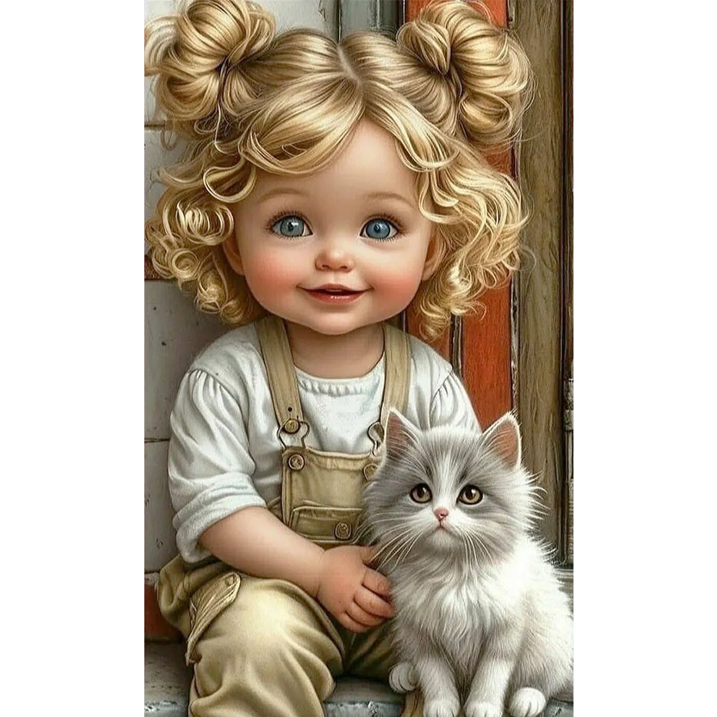 Girl - Full 11CT Stamped Cross Stitch 40x65CM - Yishu