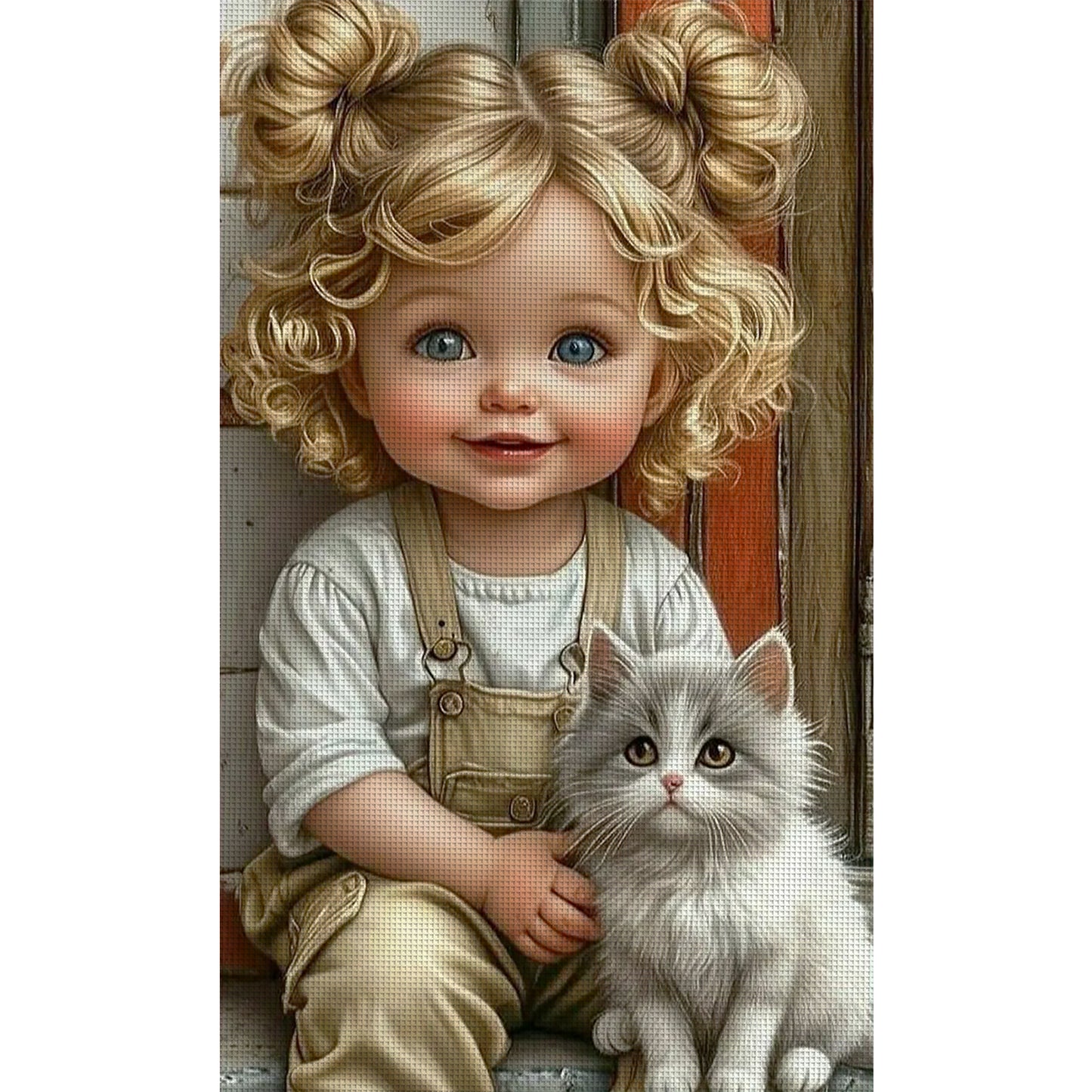 Girl - Full 11CT Stamped Cross Stitch 40x65CM - Yishu