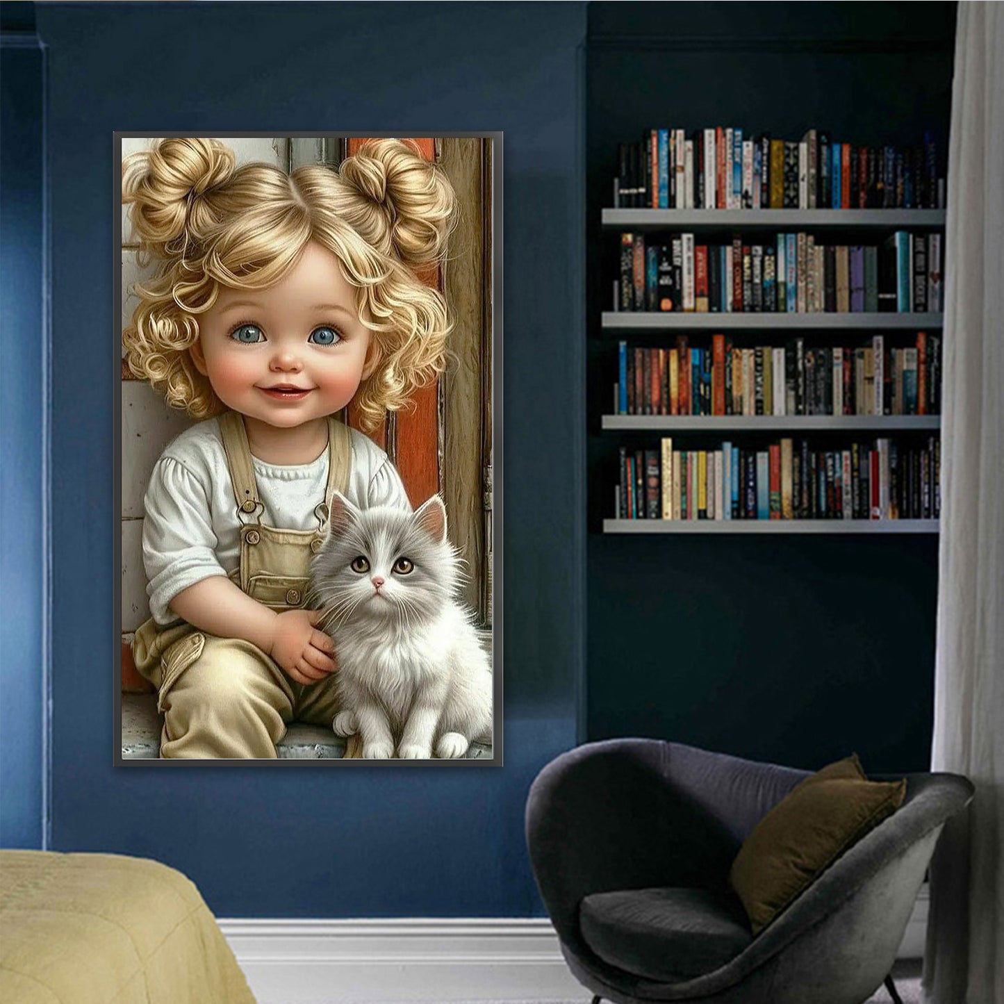 Girl - Full 11CT Stamped Cross Stitch 40x65CM - Yishu