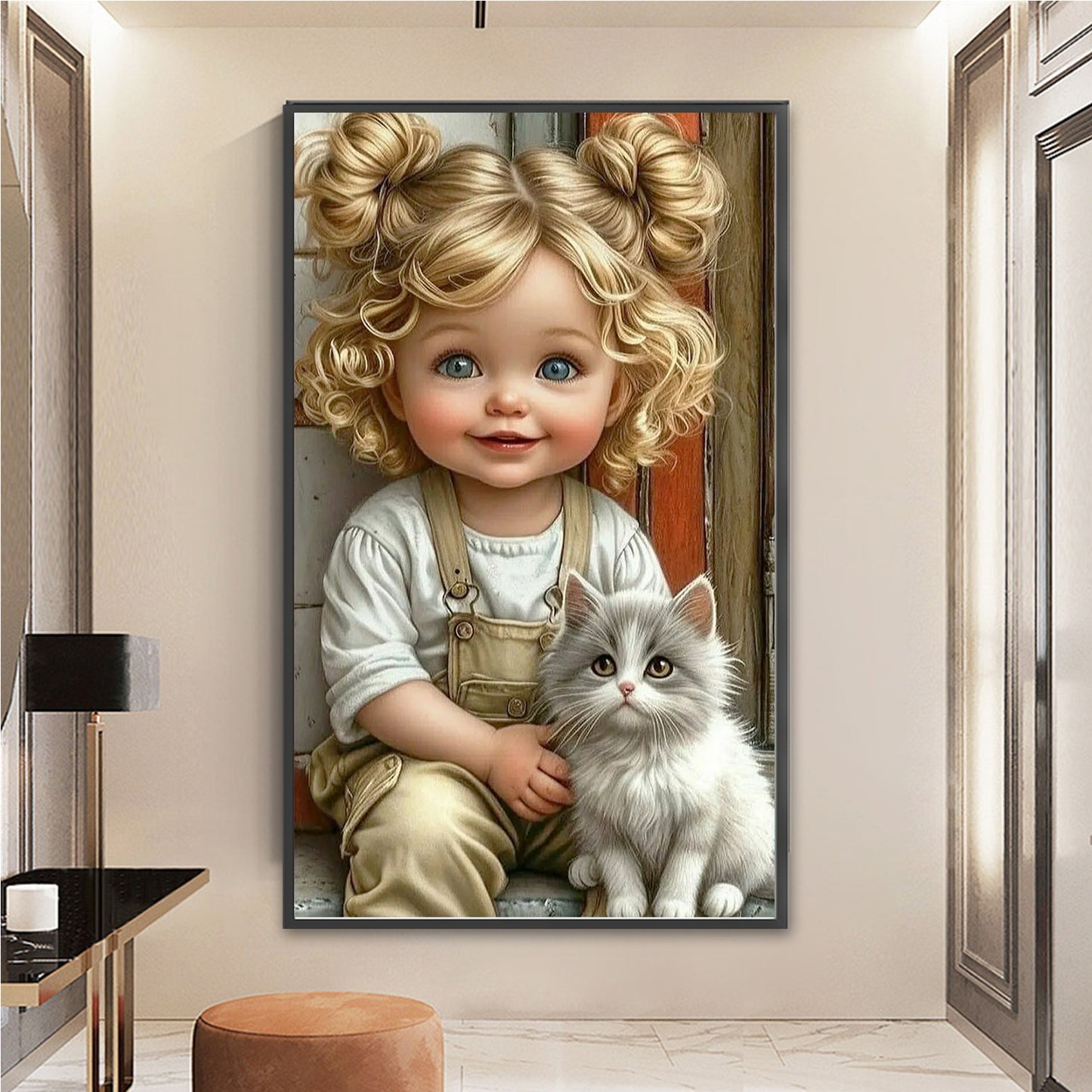 Girl - Full 11CT Stamped Cross Stitch 40x65CM - Yishu