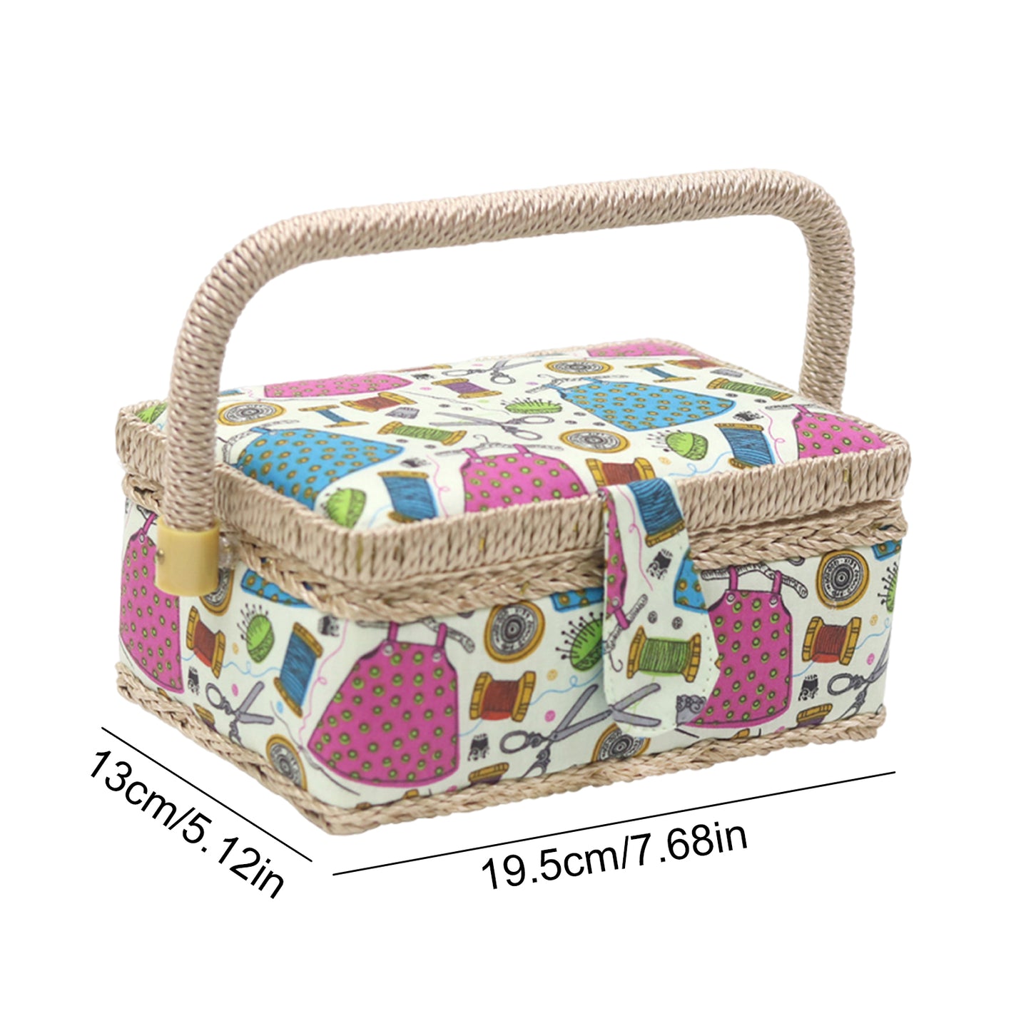 Wooden Sewing Kit Storage Box with Handle Sewing Kit Carrying Organizer with Removable Tray Large Capacity for Sew Mending Beginner Professional Gift (green needlework)