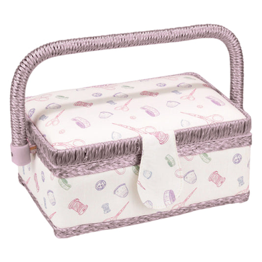 Wooden Sewing Kit Storage Box with Handle Sewing Kit Carrying Organizer with Removable Tray Large Capacity for Sew Mending Beginner Professional Gift (Purple needlework)