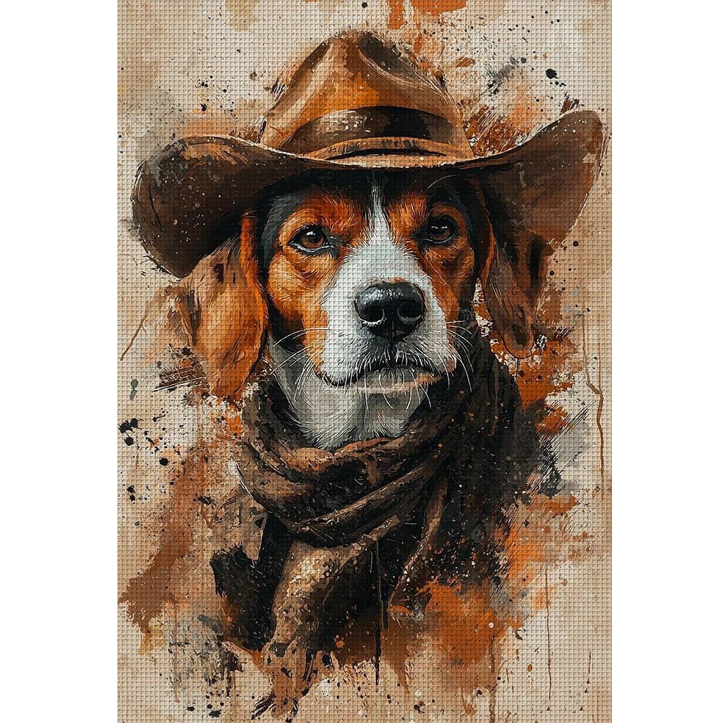 Cowboy Dog - Full 11CT Counted Cross Stitch 40x60CM - Yishu