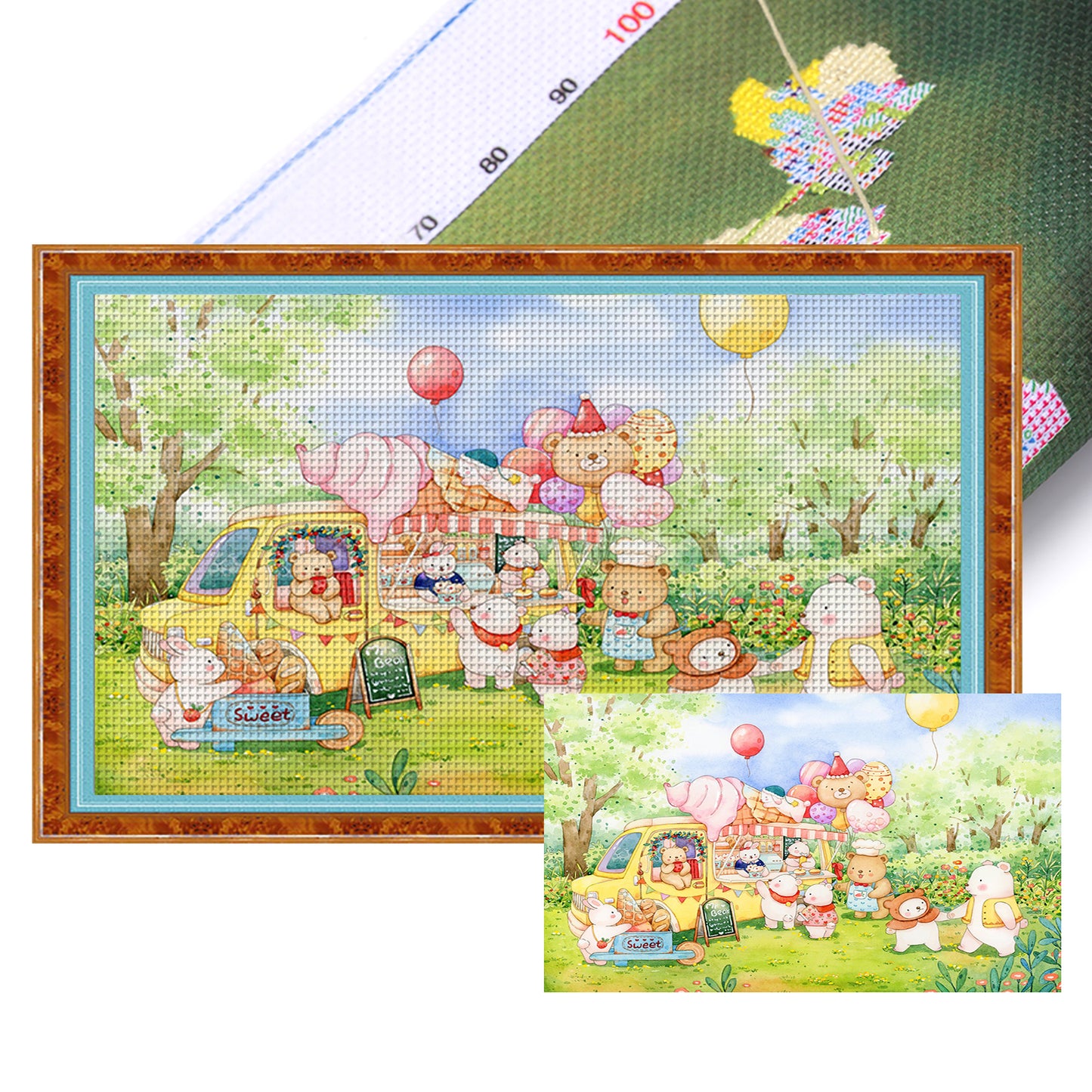 White Bear Paradise - Full 11CT Stamped Cross Stitch 80x50CM - Yishu