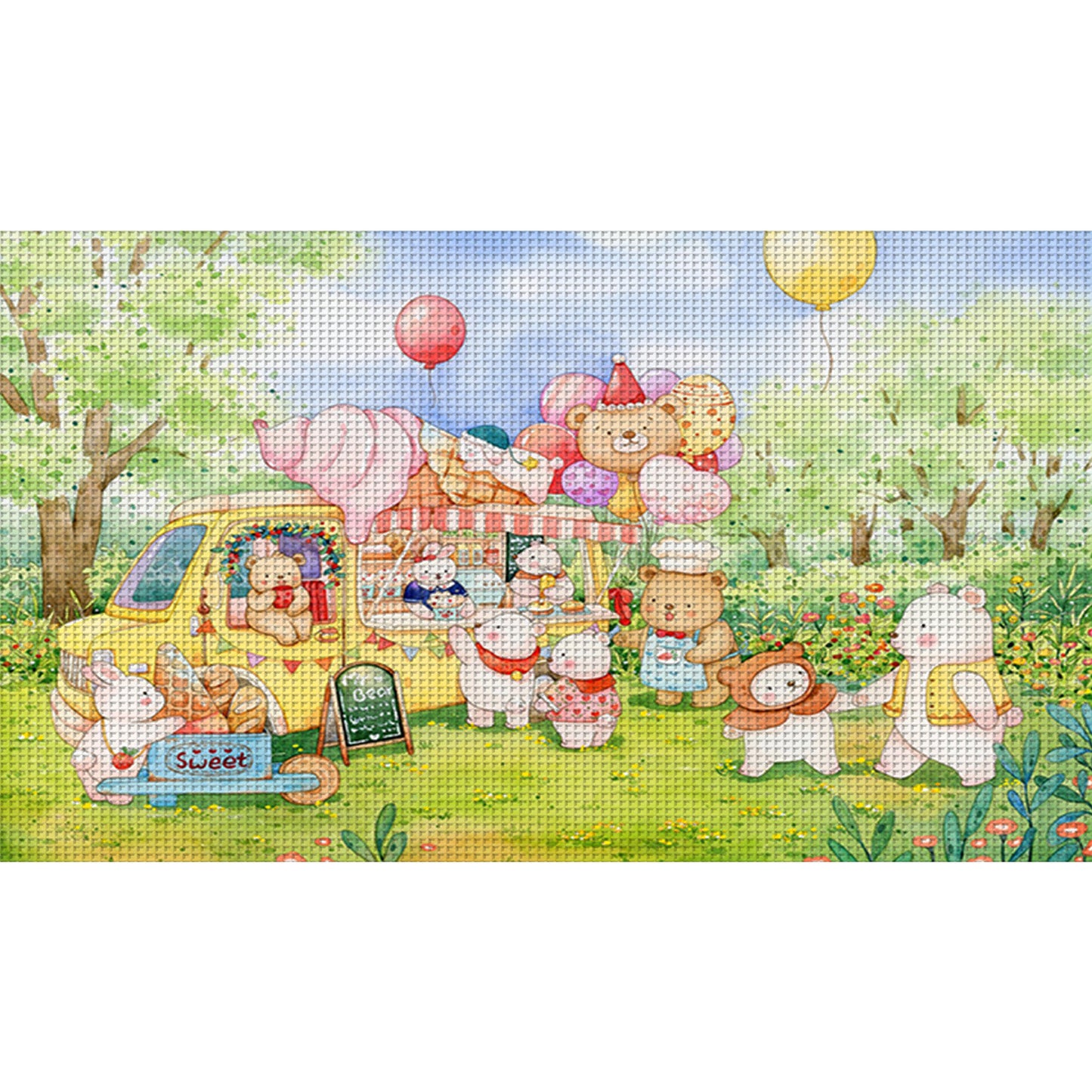 White Bear Paradise - Full 11CT Stamped Cross Stitch 80x50CM - Yishu