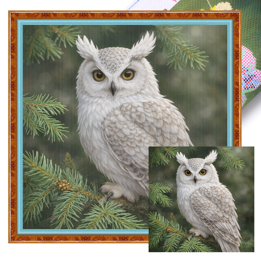 Owl - Full 11CT Stamped Cross Stitch 40x40CM - Yishu