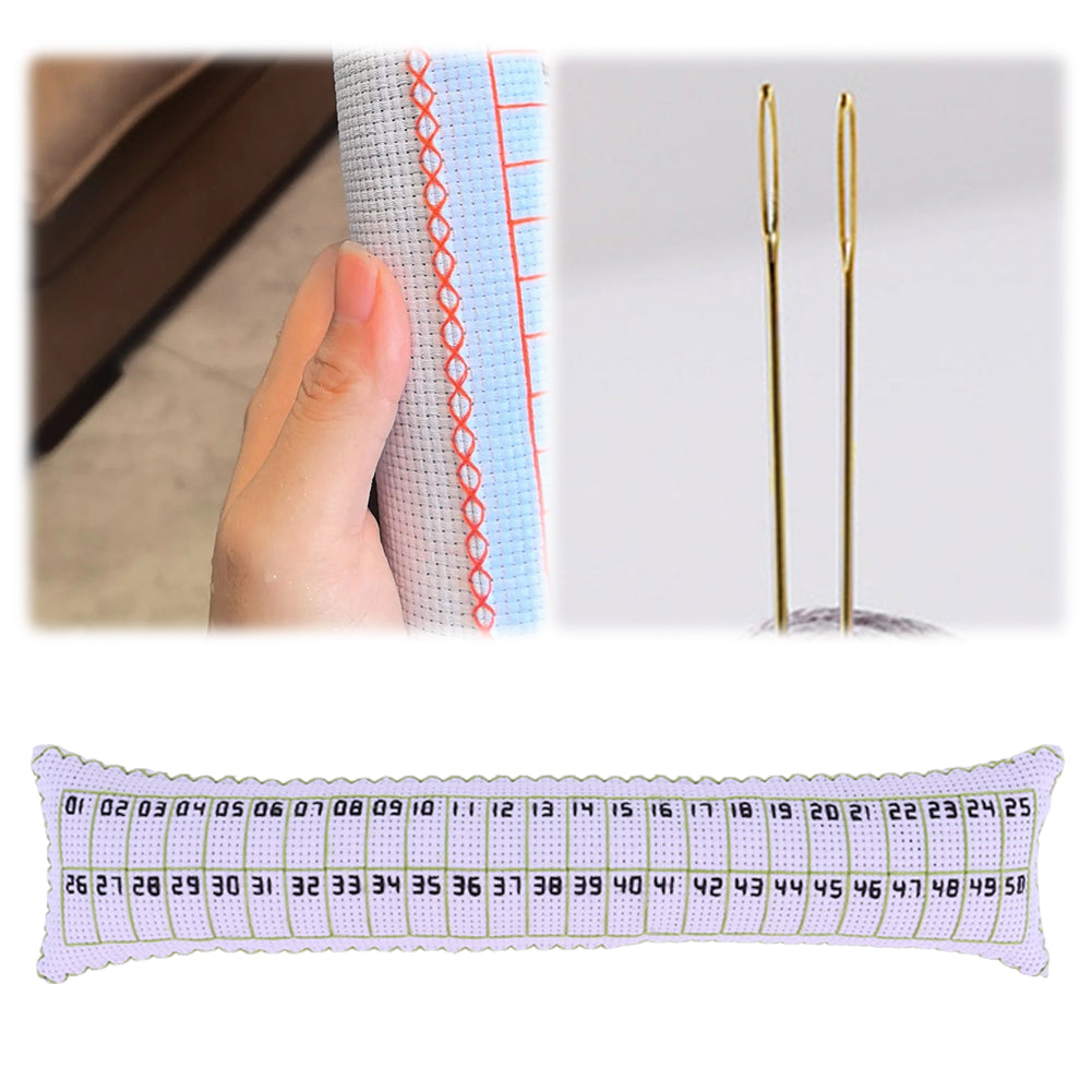 50 Positions Needle Sorting Pin Cushion 31x7CM Sewing Pin Holder Easy Identification for Quilting Embroidery Essentials Craft Supplies (Wavy Lines)