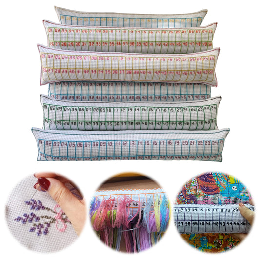 50 Positions Needle Sorting Pin Cushion 31x7CM Sewing Pin Holder Easy Identification for Quilting Embroidery Essentials Craft Supplies (Straight Line and Size 26 Needle)
