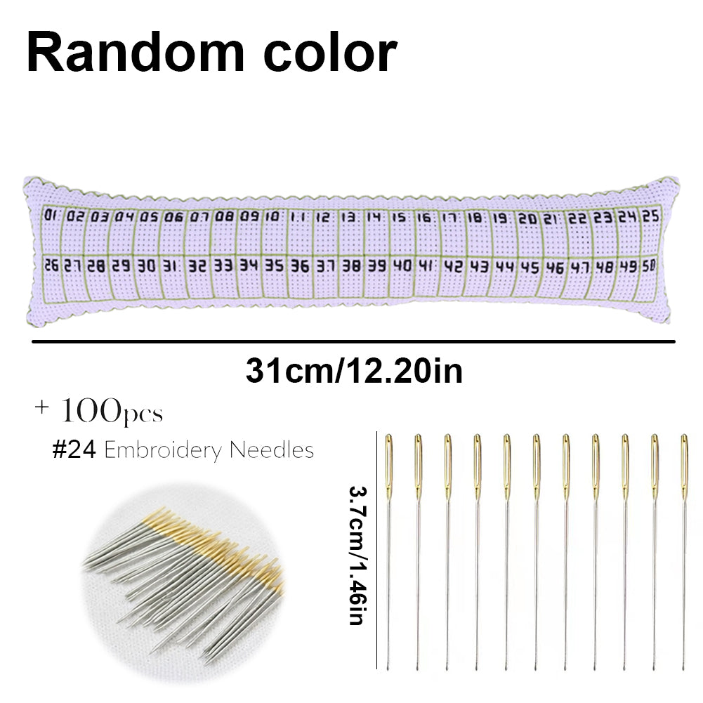 50 Positions Needle Sorting Pin Cushion 31x7CM Sewing Pin Holder Easy Identification for Quilting Embroidery Essentials Craft Supplies (Wavy Lines and Size 24 Needle)