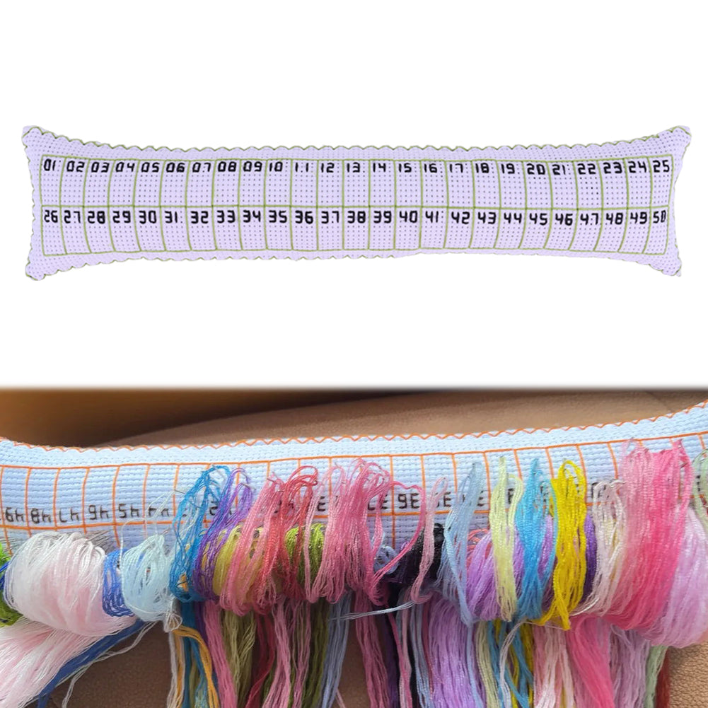 50 Positions Needle Sorting Pin Cushion 31x7CM Sewing Pin Holder Easy Identification for Quilting Embroidery Essentials Craft Supplies (Wavy Lines and Size 26 Needle)