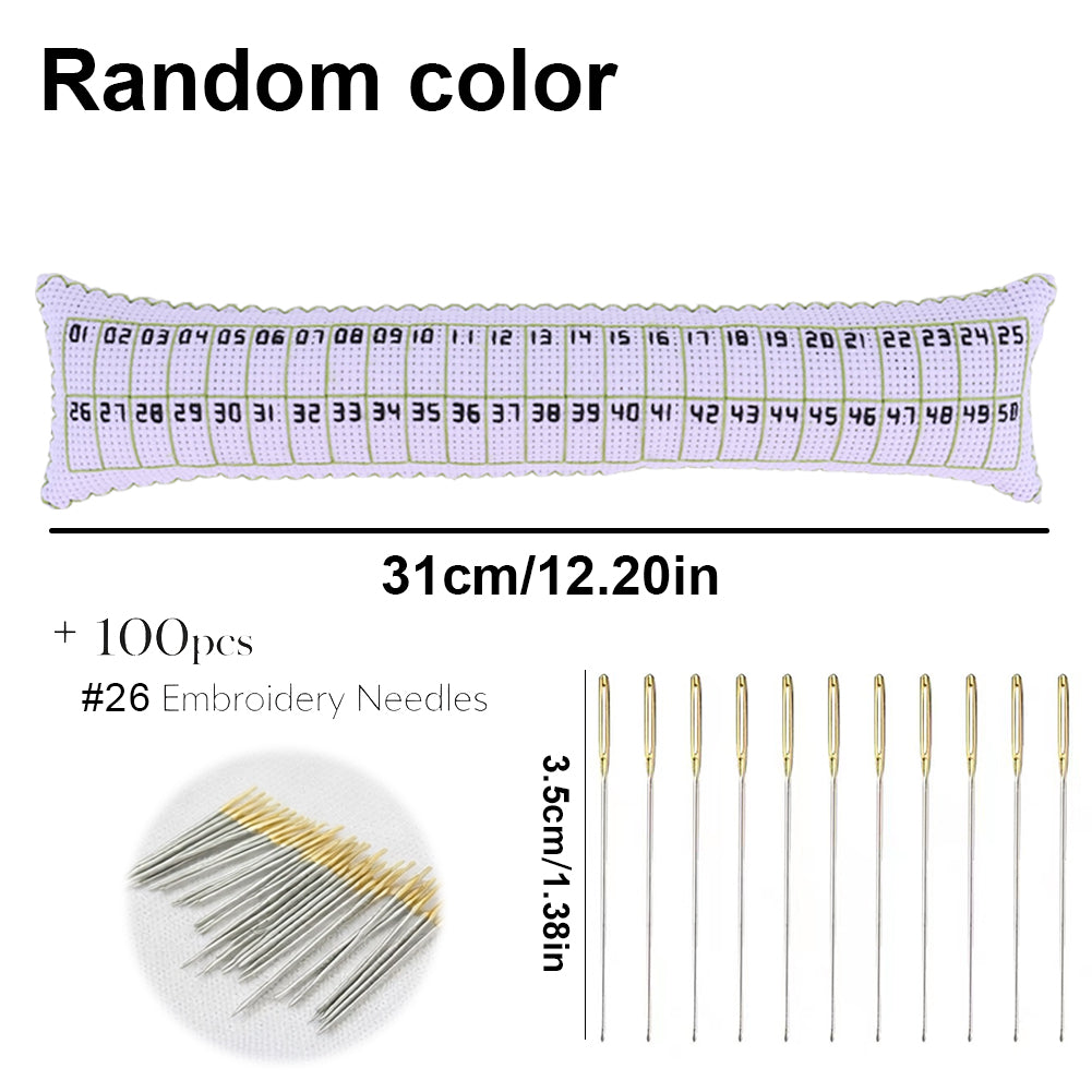 50 Positions Needle Sorting Pin Cushion 31x7CM Sewing Pin Holder Easy Identification for Quilting Embroidery Essentials Craft Supplies (Wavy Lines and Size 26 Needle)