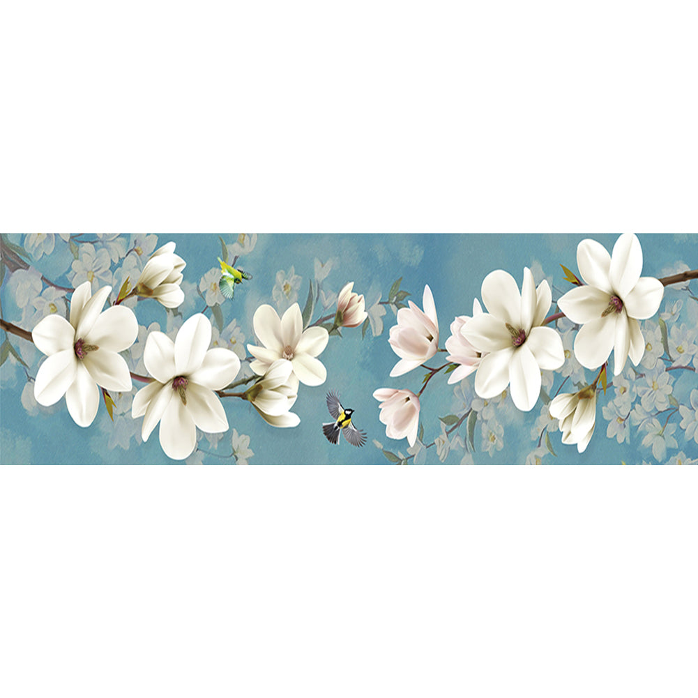 Magnolia And Birds - Full 11CT Stamped Cross Stitch 120x39CM - Mona Lisa