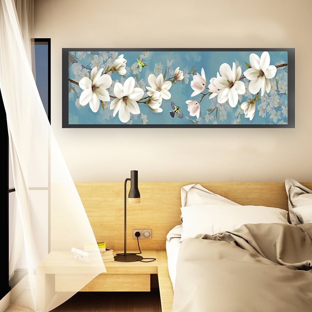 Magnolia And Birds - Full 11CT Stamped Cross Stitch 120x39CM - Mona Lisa