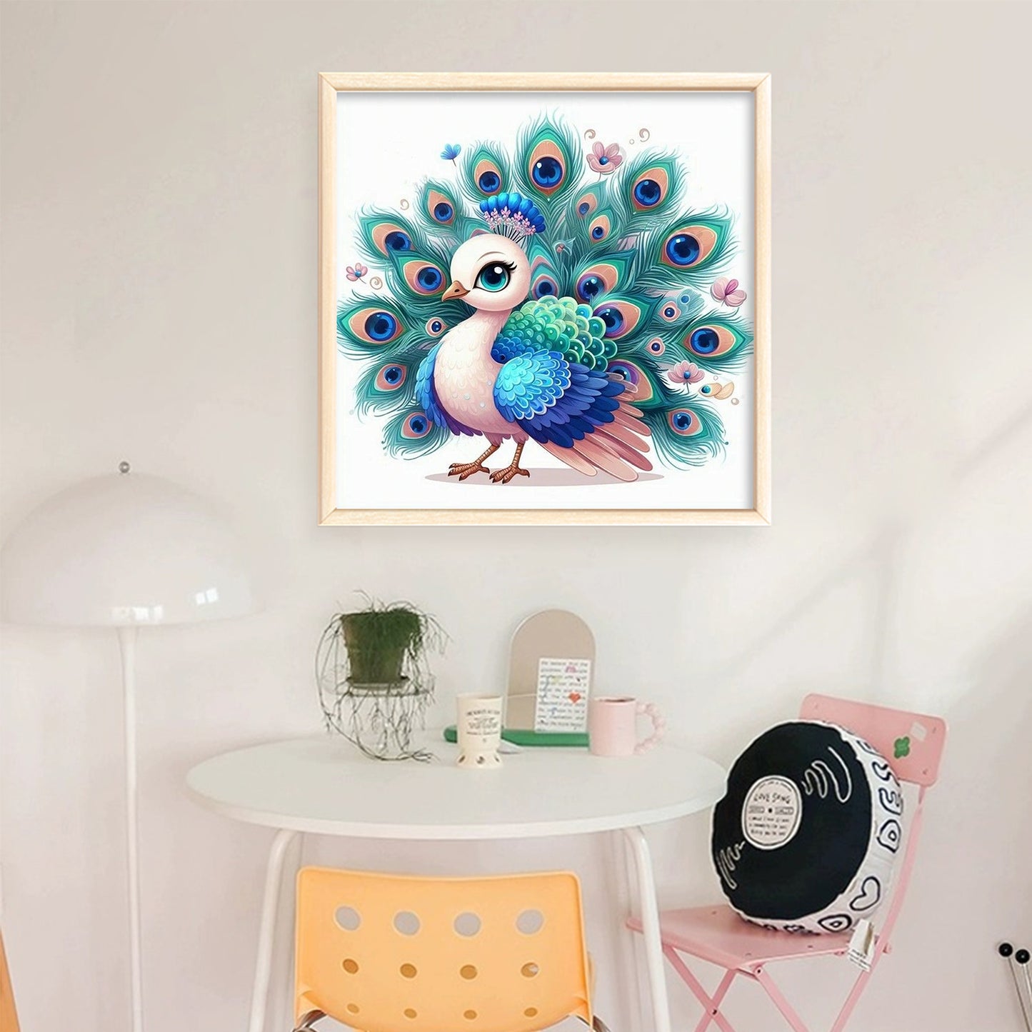 Lovely Peacock - Full 18CT Stamped Cross Stitch 20x20CM - Huacan