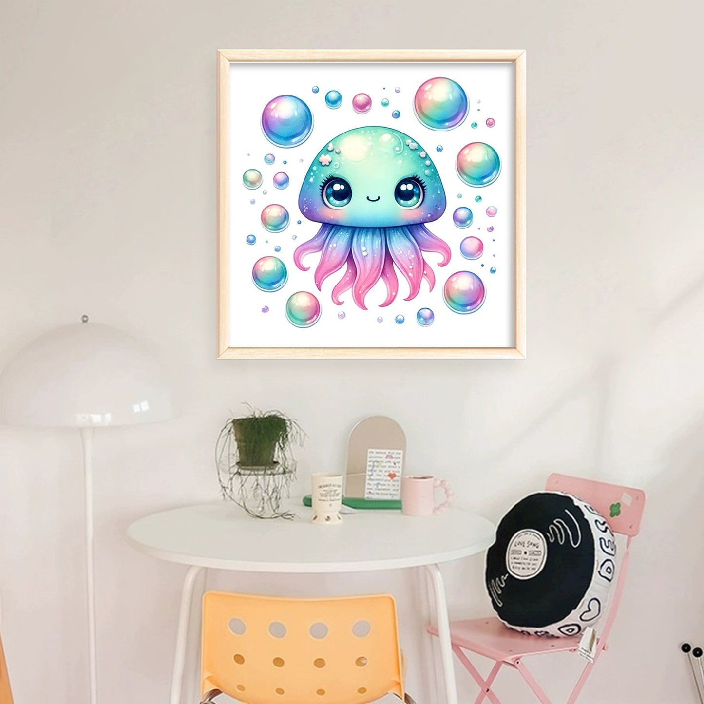 Sweet Jellyfish - Full 18CT Stamped Cross Stitch 20x20CM - Huacan