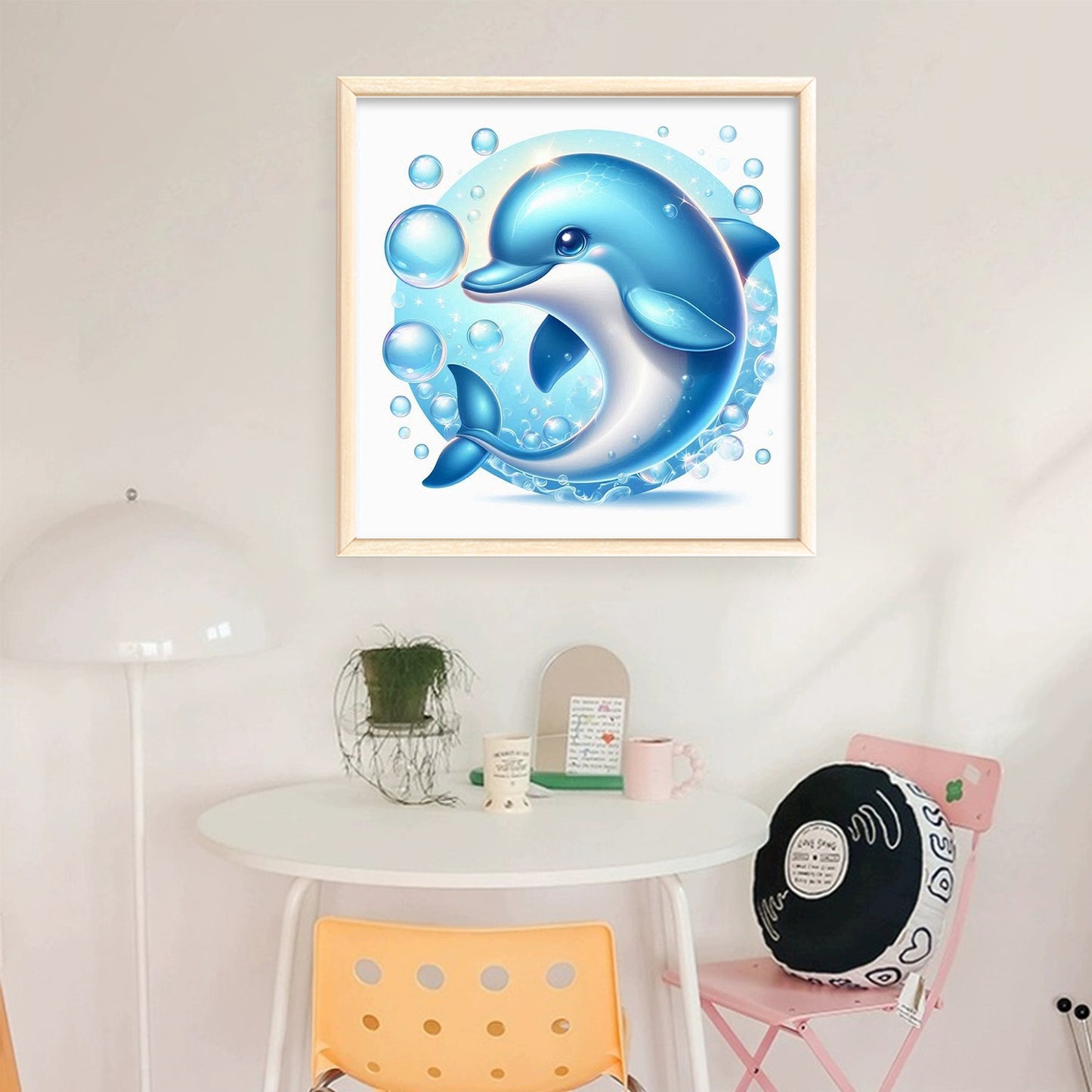 Charming Dolphin - Full 18CT Stamped Cross Stitch 20x20CM - Huacan