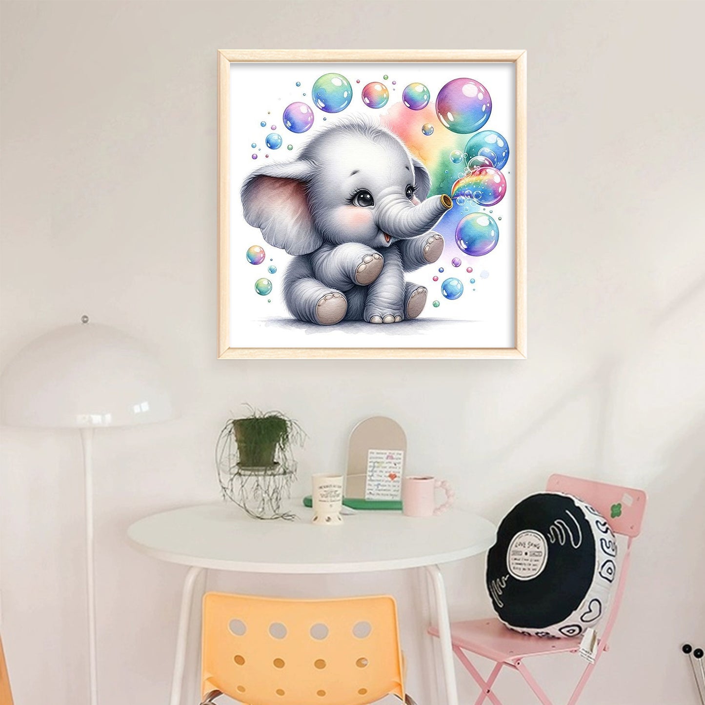 Adorable Baby Elephant - Full 18CT Stamped Cross Stitch 20x20CM - Huacan