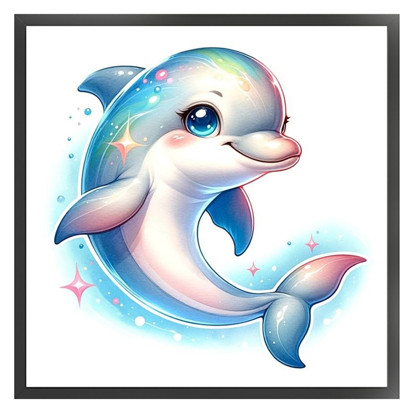 Magical Dolphin - Full 18CT Stamped Cross Stitch 20x20CM - Huacan